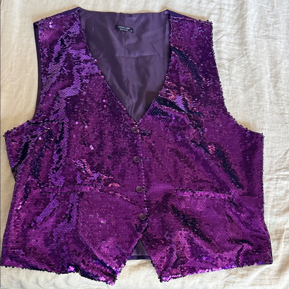 Purple Sequin Vest
